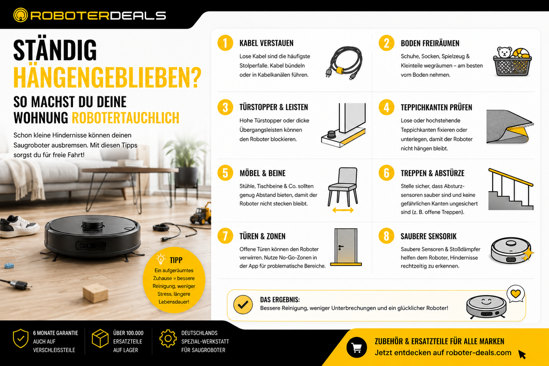Ständig hängengeblieben: so machst du die Wohnung robotertauglich