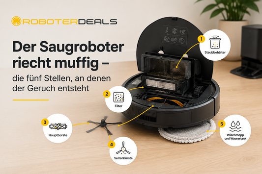Der Saugroboter riecht muffig – die fünf Stellen, an denen der Geruch entsteht