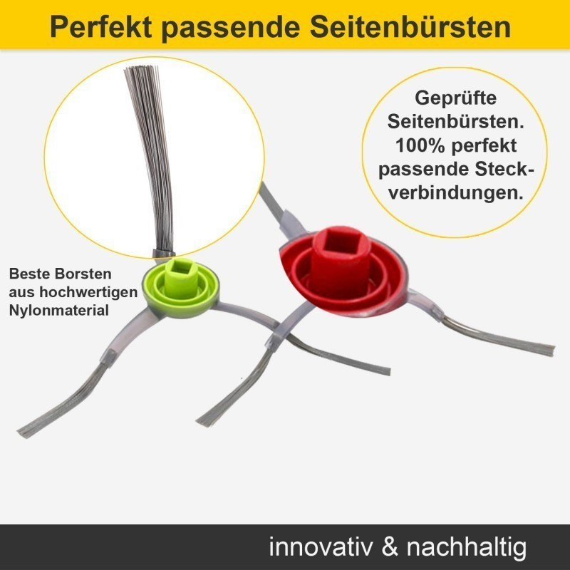 Zubehör Set, Ersatzteile Kit für Yeedi Cube (2x Seitenbürste, 2x Filter, 2x Pad, 1x Hauptbürste, 2x Beutel)