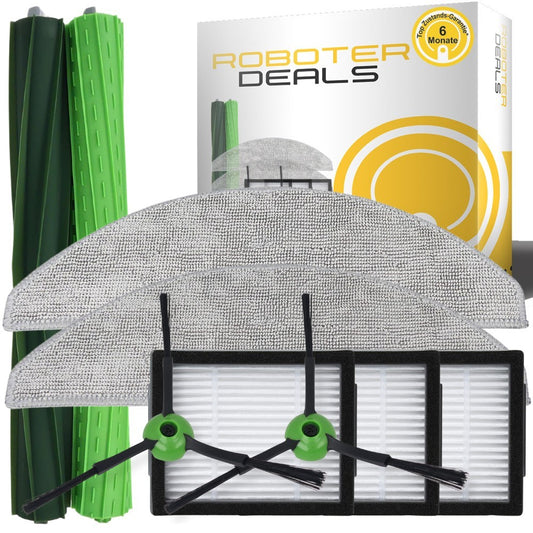 Zubehör Set, Ersatzteile Kit für iRobot Roomba Combo i5 u. i5 Plus (2x Hauptbürste, 2x Filter, 2x Seitenbürste, 2x Pad)