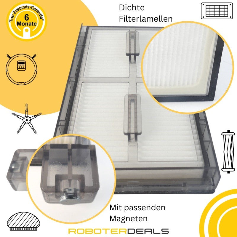Zubehör Set, Ersatzteile Kit für Eufy X8 Pro, X8 Pro SES (2x Filter, 2x Seitenbürste, 2x Pad, 1x Hauptbürste)