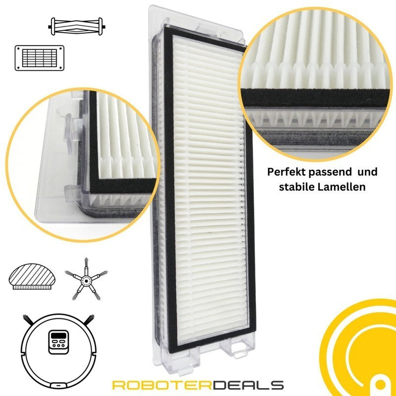 Zubehör Set für Roborock Q Revo Slim – Filter Bürsten Wischpads (8 Teile)