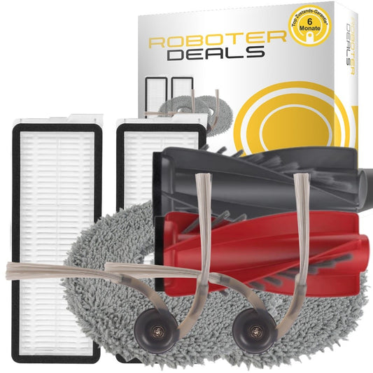 Zubehör Set, Ersatzteile Kit für Roborock Q Revo Curv, Qrevo 5AE (1x Hauptbürste, 2x Filter, 2x Pad, 2x Seitenbürste)