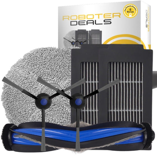 Zubehör Set, Ersatzteile für Ecovacs Deebot T50 Pro Omni, T50 Max Pro Omni (2x Filter, 2x Seitenbürste, 2x Pad, 1x Hauptbürste)