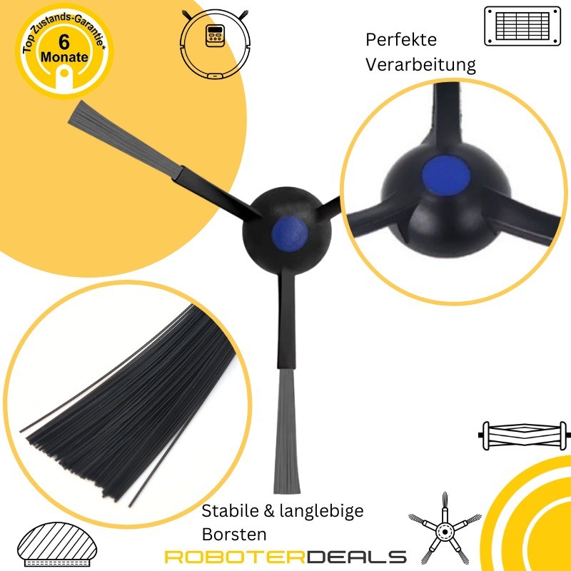 Zubehör Set, Ersatzteile für Ecovacs Deebot T50 Pro Omni, T50 Max Pro Omni (2x Filter, 2x Seitenbürste, 2x Pad, 1x Hauptbürste)