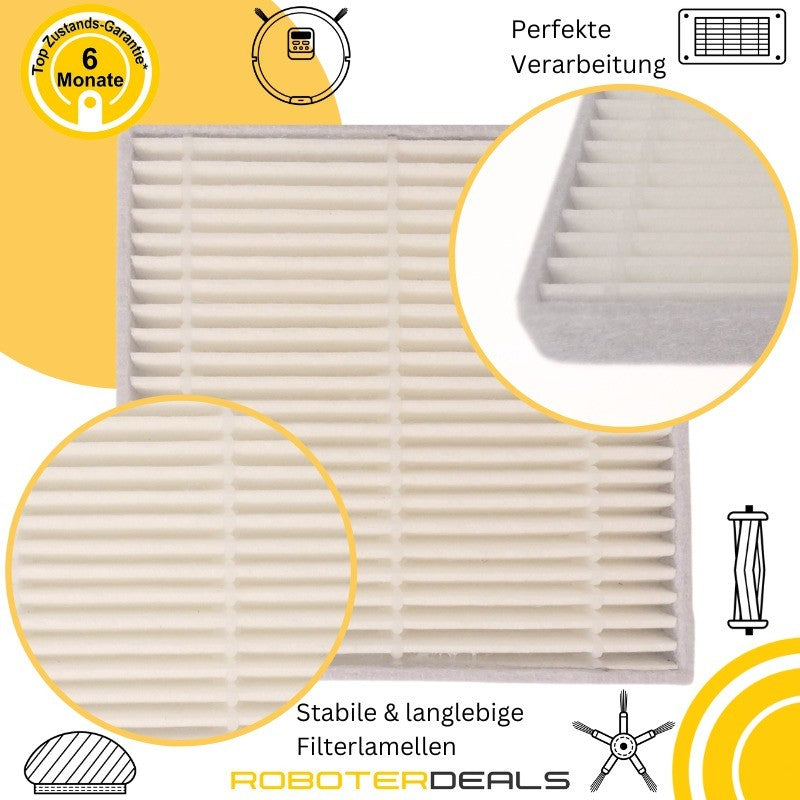 Zubehör Set, Ersatzteile Kit für AIRROBO T20 Plus (2x Filter, 2x Seitenbürste, 2x Pad, 1x Hauptbürste)