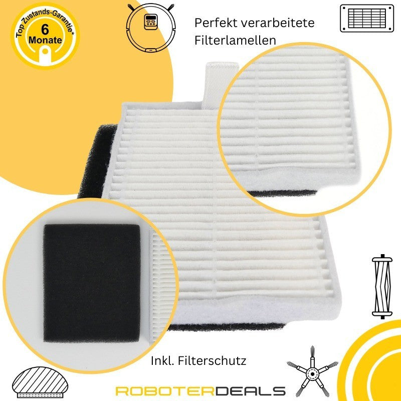 Zubehör Set, Ersatzteile Kit für Eufy L60, L60 Hybrid, L60 SES (1x Hauptbürste, 2x Filter, 2x Pad, 2x Seitenbürste)