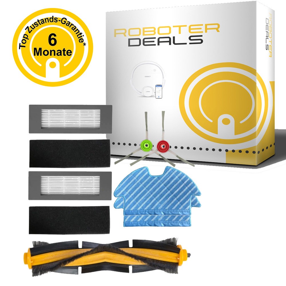 Zubehör Set, Ersatzteile Kit für Ecovacs Deebot OZMO 900 (2x Filter, 2x Seitenbürste, 2x Pad, 1x Hauptbürste)