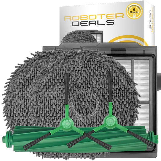 Zubehör Ersatzteile für iRobot Roomba Plus 405 & 505 Combo (1x Hauptbürste, 2x Filter, 2x Pads, 2x Seitenbürsten)