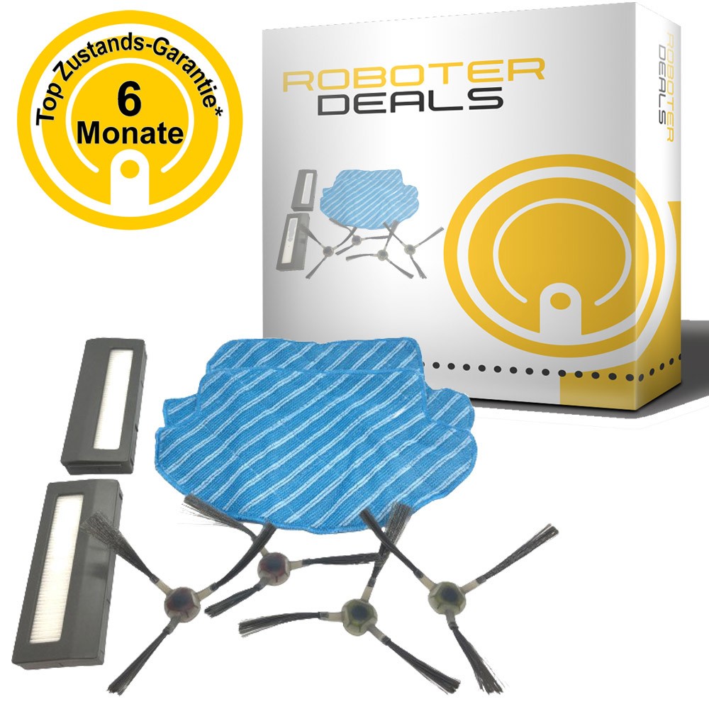Zubehör Set, Ersatzteile Kit für Ecovacs Deebot N78 (2x Filter, 4x Seitenbürste, 2x Pad)