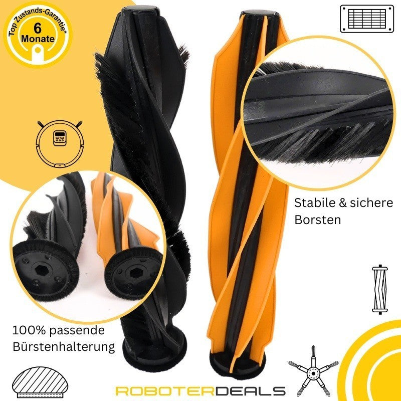 Zubehör Set, Ersatzteile Kit für MOVA Z60 Ultra Roller Standalone (2x Seitenbürsten, 2x Beutel, 2x Hauptbürste)