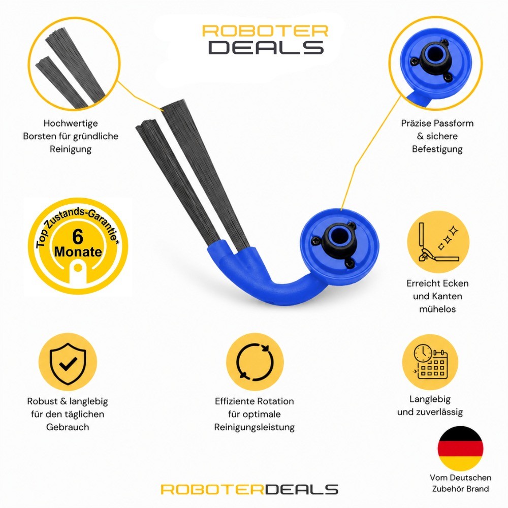 Zubehör-Set für Ecovacs Deebot X12 OmniCyclone (6-teilig: Filter, Seitenbürsten, Wischbürste, Hauptbürste)