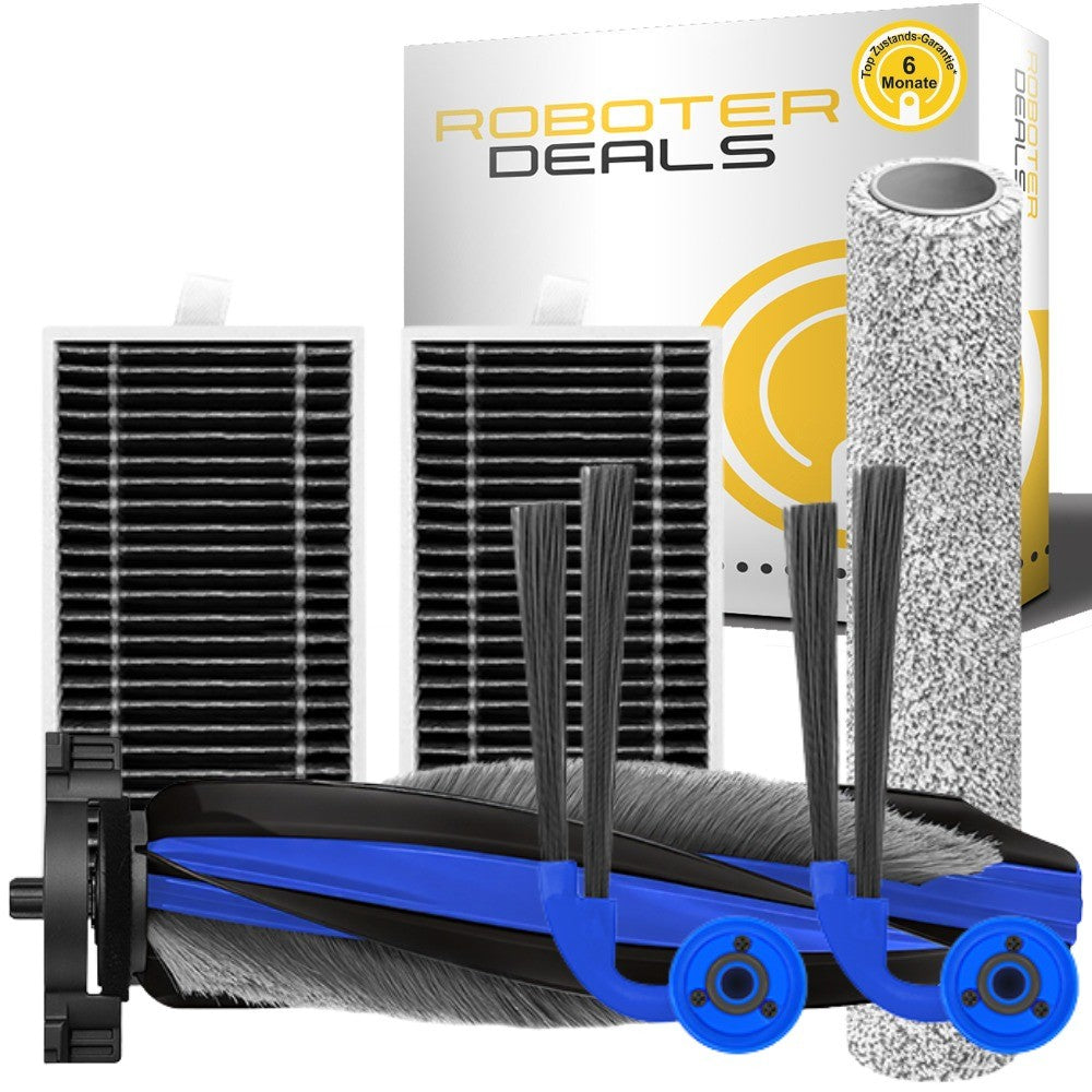 Zubehör-Set für Ecovacs Deebot X12 OmniCyclone (6-teilig: Filter, Seitenbürsten, Wischbürste, Hauptbürste)