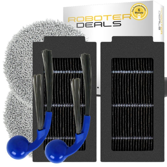 Zubehör Set, Ersatzteile Kit für Ecovacs Deebot T30e Omni (2x Filter, 2x Seitenbürste, 2x Pad)