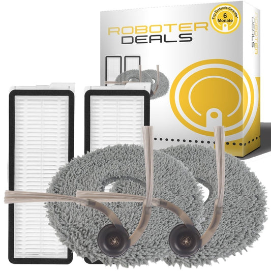 Zubehör Set, Ersatzteile Kit für Roborock Qrevo Edge 2 (2x Filter, 2x Seitenbürste, 2x Pad)