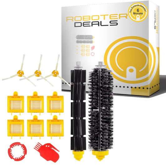 Zubehör Set (Ersatzteile) für iRobot Roomba 700 Serie (6x Filter, 2x Hauptbürste, 3x Seitenbürste, 1x Scheider, 1x HB Reiniger)
