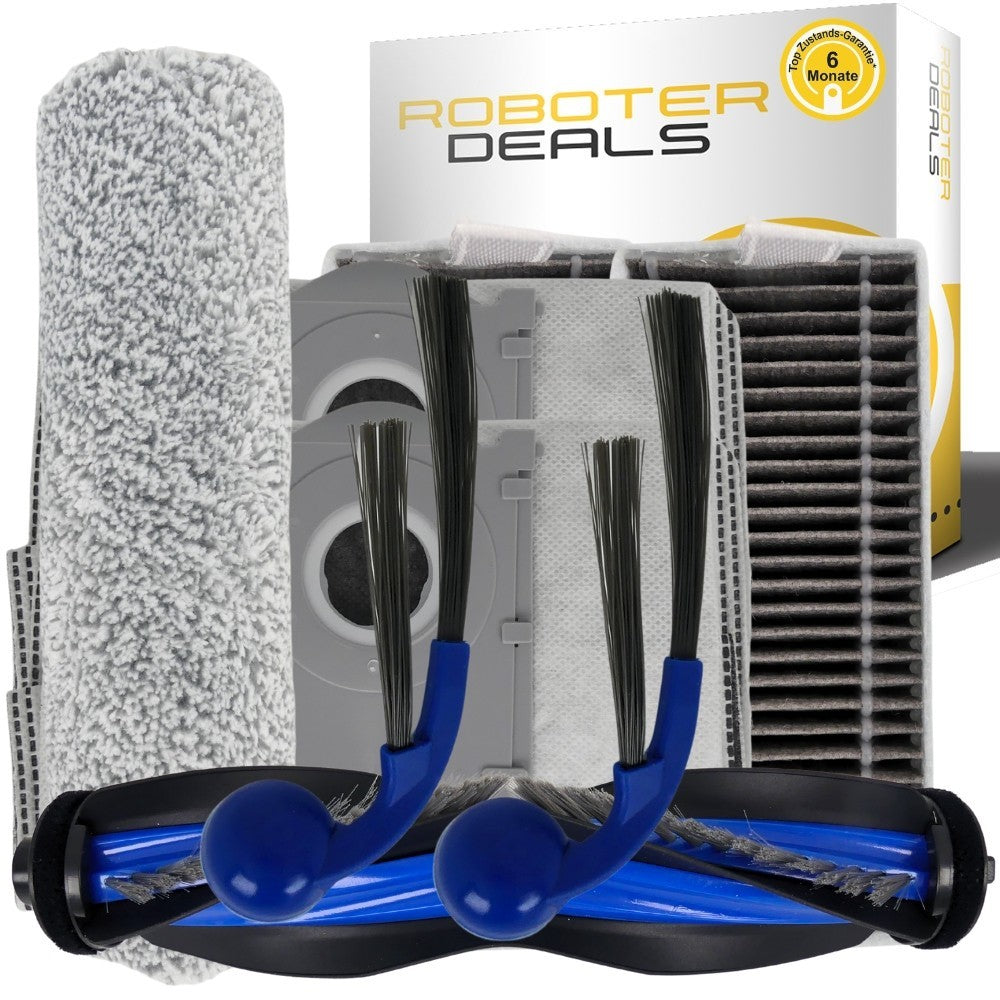Zubehör Set, Ersatzteile für Ecovacs Deebot T80S Omni (2x Beutel, 2x Filter, 2x Seitenbürste, 1x Wischbürste, 1x Hauptbü