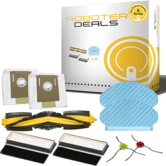 Zubehör Set, Ersatzteile Kit für Ecovacs Deebot T9 Plus (2x Staubbeutel, 2x Pad, 2x Filter, 2x Seitenbürsten, 1x Hauptbürste)
