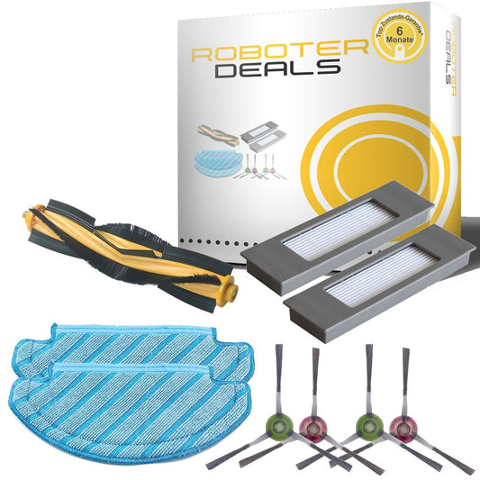 Zubehör Set, Ersatzteile Kit für Ecovacs Deebot OZMO T8 AIVI (2x Pad, 2x Filter, 4x Seitenbürste, 1x Hauptbürste)