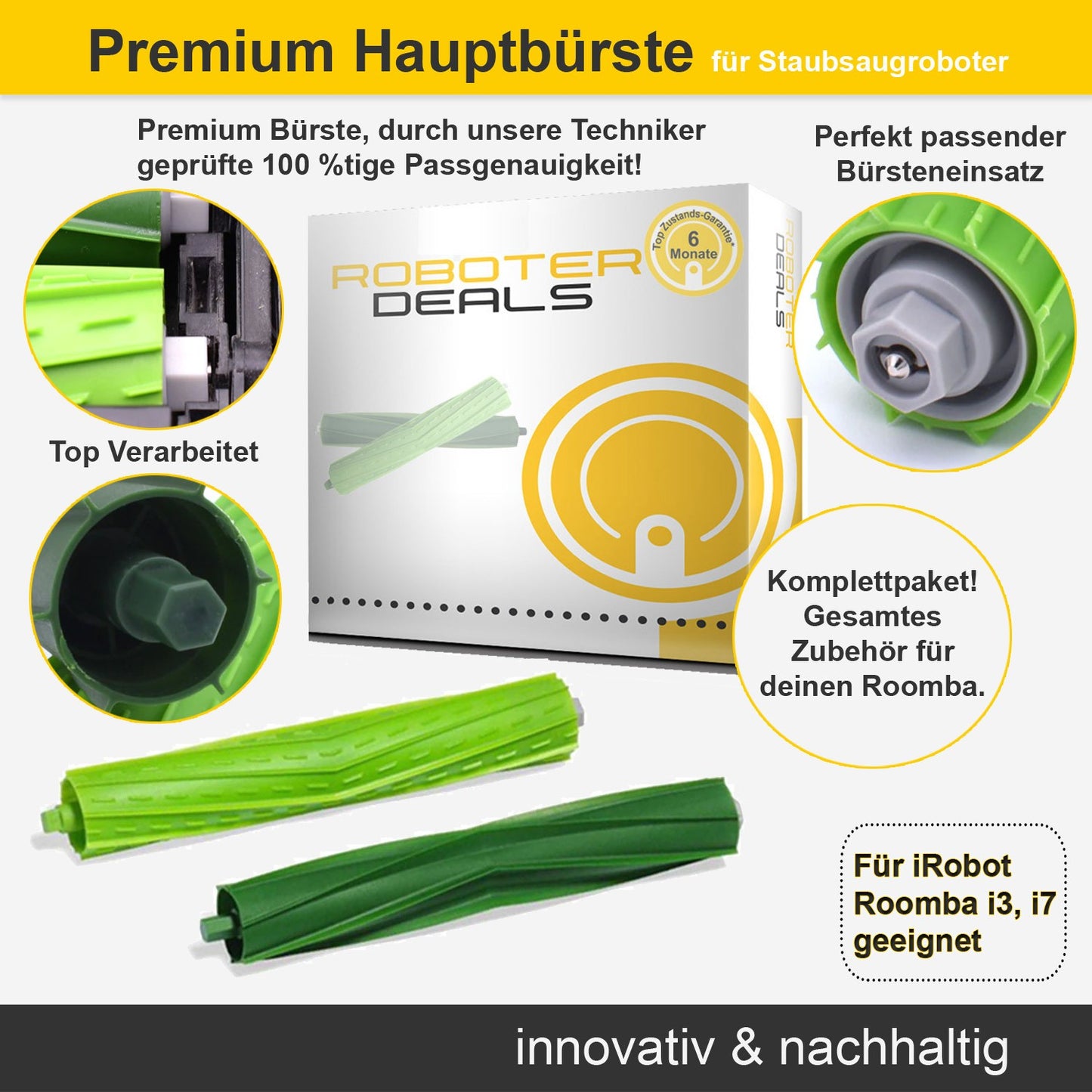 Hauptbürsten-Set (Doppelbürste) für iRobot Roomba i3, i4, i7