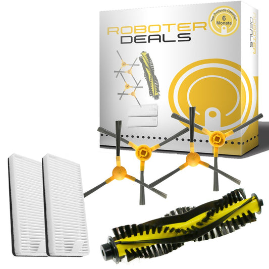 Zubehör Set (Ersatzteile) für Deenkee DK700 (1x Hauptbürste, 2x Filter, 4x Seitenbürste)