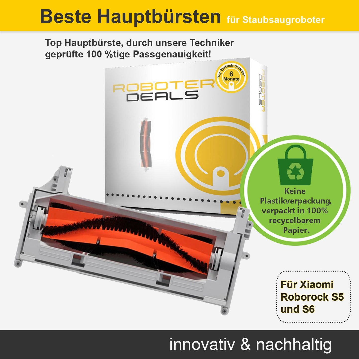 Hauptbürste, Kombibürste, Ersatzbürste für Roborock S5, S5 MAX, S6, S6 Pure, S6 MAX