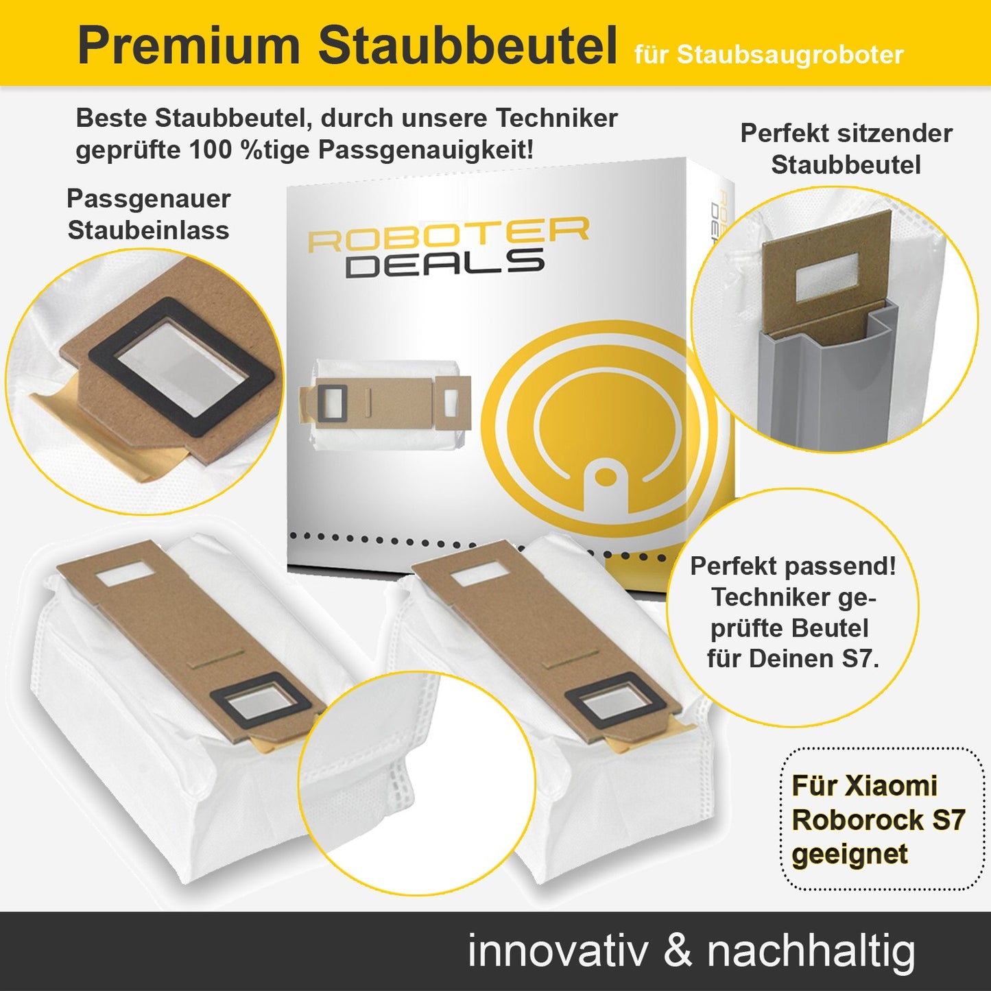 Staubbeutel für Roborock S7+ Absaugstation – 2 Stück