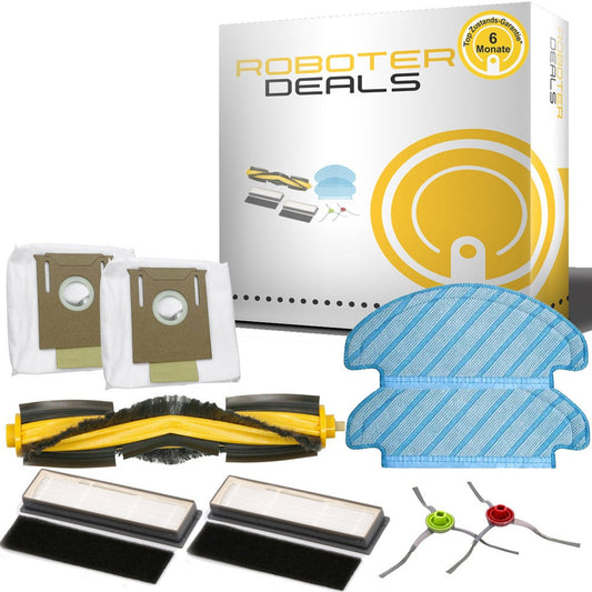 Zubehör Set, Ersatzteile Kit für Ecovacs Deebot T8+ (2x Staubbeutel, 2x Pad, 2x Filter, 2x Seitenbürsten, 1x Hauptbürste)