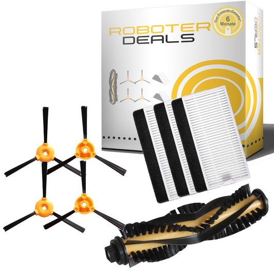 Zubehör Set, Ersatzteile Kit für Ecovacs Deebot 500 und 501 (3x Filter, 4x Seitenbürste, 1x Hauptbürste)