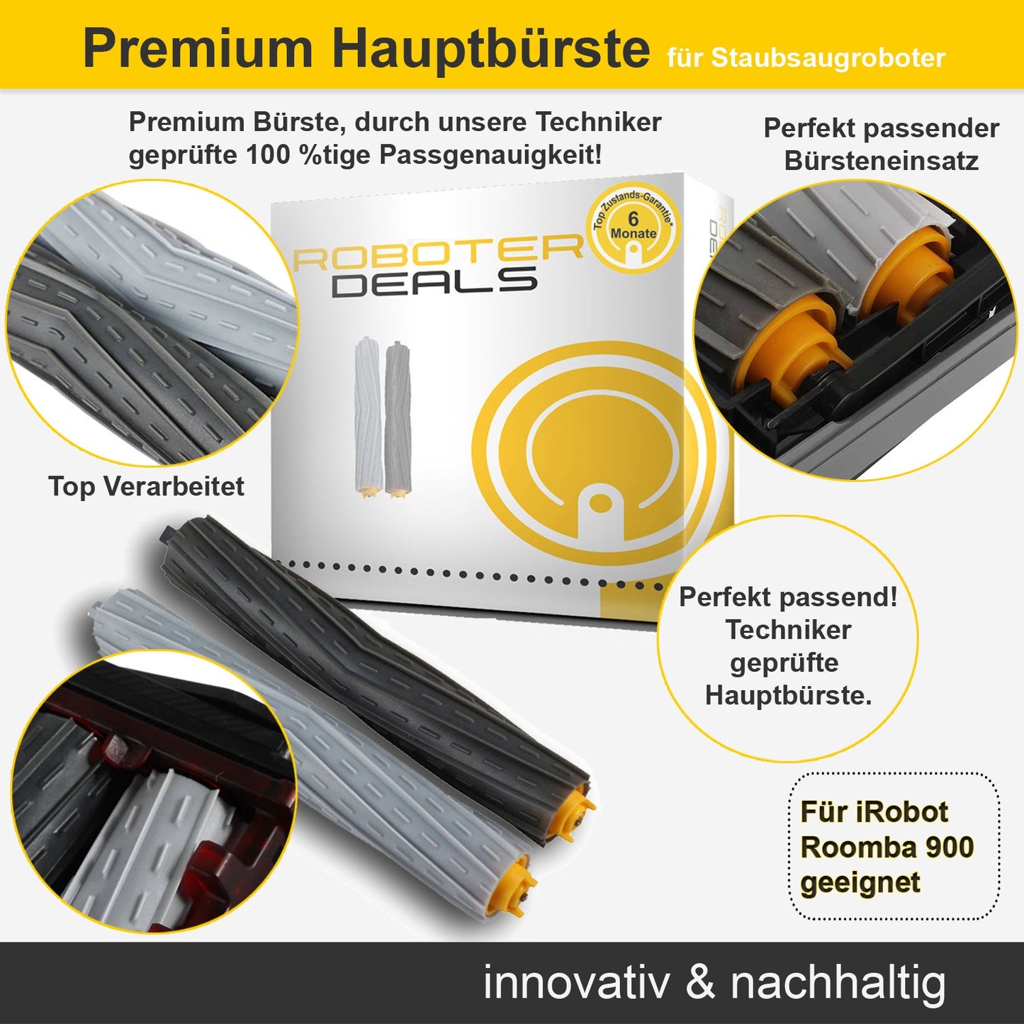 Zubehör Set, Ersatzteile Kit für iRobot Roomba 900 Serie (2x Seitenbürste, 3x Filter, 2x Hauptbürsten)