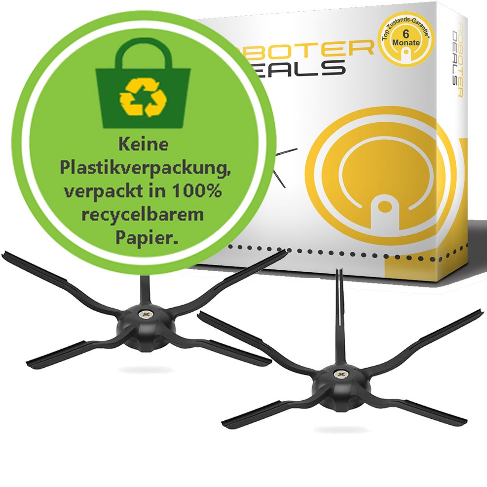 Seitenbürste (2 Stück) 5-armig schwarz für Roborock S5, S5 MAX, S6, S6 MAXV, S6 Pure, S7 u. S7 Plus