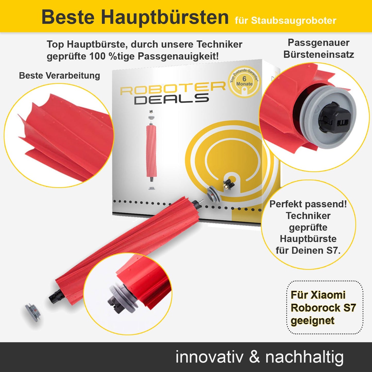 Zubehör Set für Roborock S7 / S7+ – Filter Bürsten Wischpads Ersatzteile