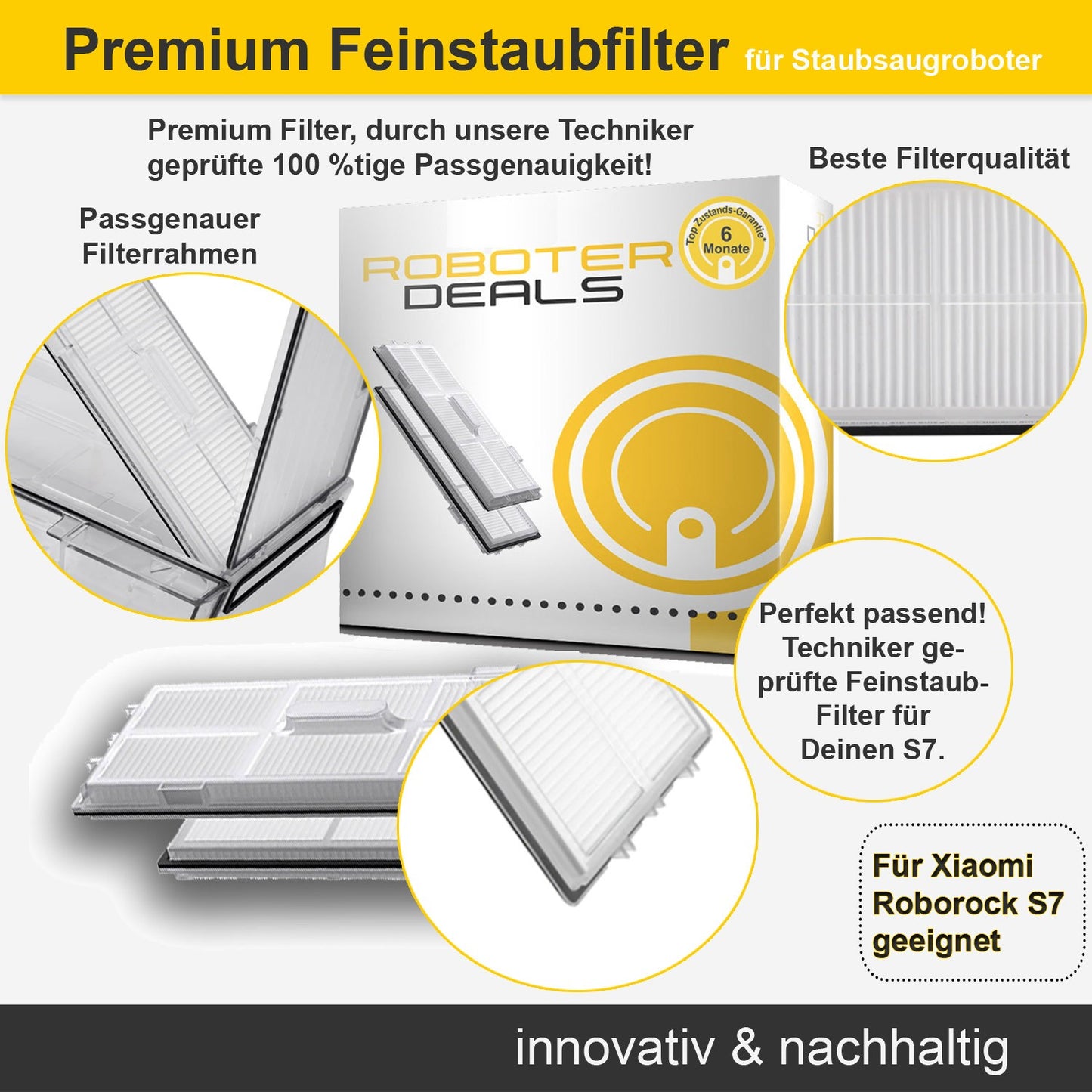 Zubehör Set für Roborock S7 / S7+ – Filter Bürsten Wischpads Ersatzteile