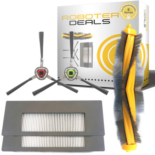 Zubehör Set, Ersatzteile Kit für Ecovacs Deebot 900 u. D900 (2x Seitenbürsten, 2x Filter, 1x Hauptbürste)