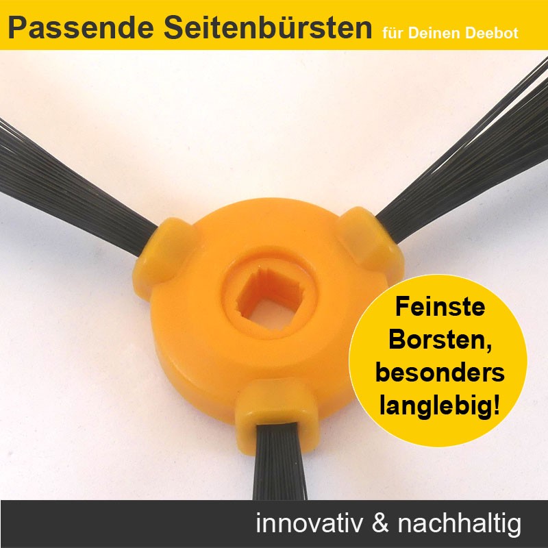 Zubehör Set, Ersatzteile Kit für Ecovacs Deebot 500 und 501 (3x Filter, 4x Seitenbürste, 1x Hauptbürste)