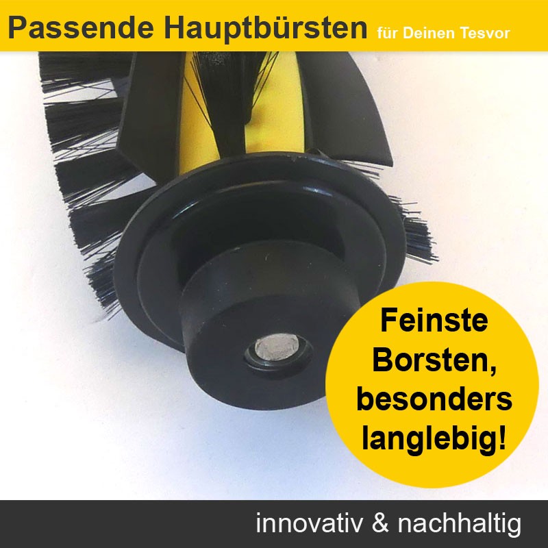 Zubehör Set (Ersatzteile) für Tesvor X500, X500Pro, T8, M1, S4, S6, A1 (2x Seitenbürsten, 1x Hauptbürste, 2x Filter)