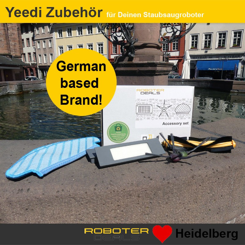 Zubehör Set, Ersatzteile Kit für Yeedi 2 Hybrid (2x Pad, 2x Seitenbürste, 1x Hauptbürste, 2x Filter)