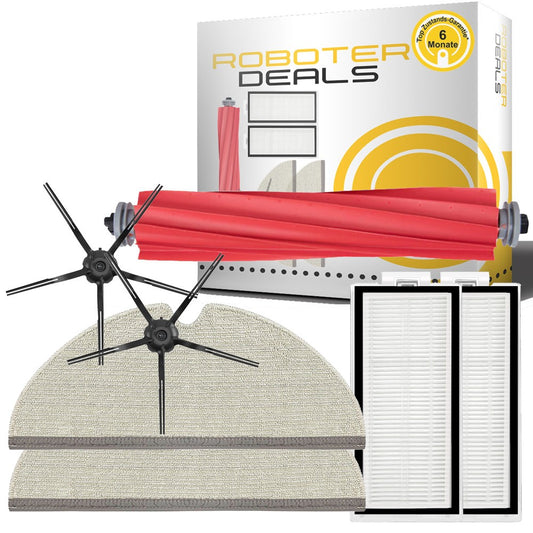 Zubehör Set, Ersatzteile Kit für Roborock Q7 Max u. Q7 Max Plus (2x Filter, 2x Wischpad, 2x Seitenbürste, 1x Hauptbürste)