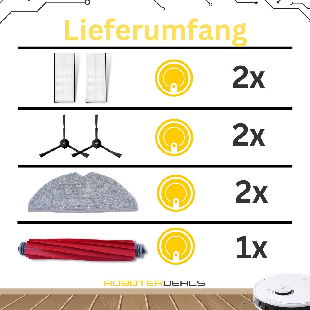 Zubehör Set für Roborock S7 Max Ultra – Filter Bürsten Wischpads Ersatzteile