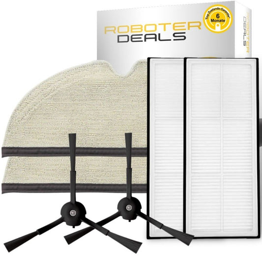 Zubehör Set, Ersatzteile Kit für Roborock Q5, Q5 Plus, Q5 Pro, Q5 Pro Plus, Q5 Max Plus (2x Seitenbürste, 2x Filter, 2x Pad)