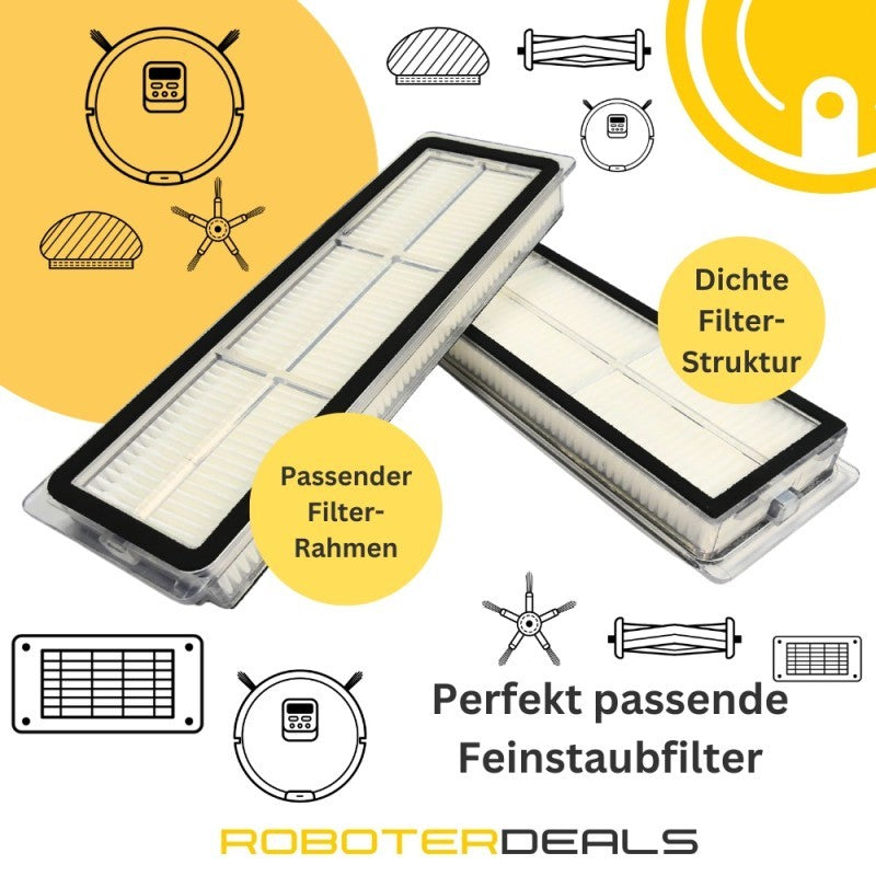 Zubehör Set, Ersatzteile Kit für Dreame D9 Plus (1x Hauptbürste, 2x Filter, 2x Pad, 2x Seitenbürste)