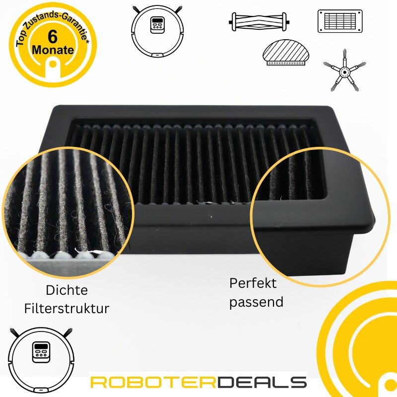 Zubehör Set, Ersatzteile Kit für Yeedi Cube (2x Seitenbürste, 2x Filter, 2x Pad, 1x Hauptbürste)